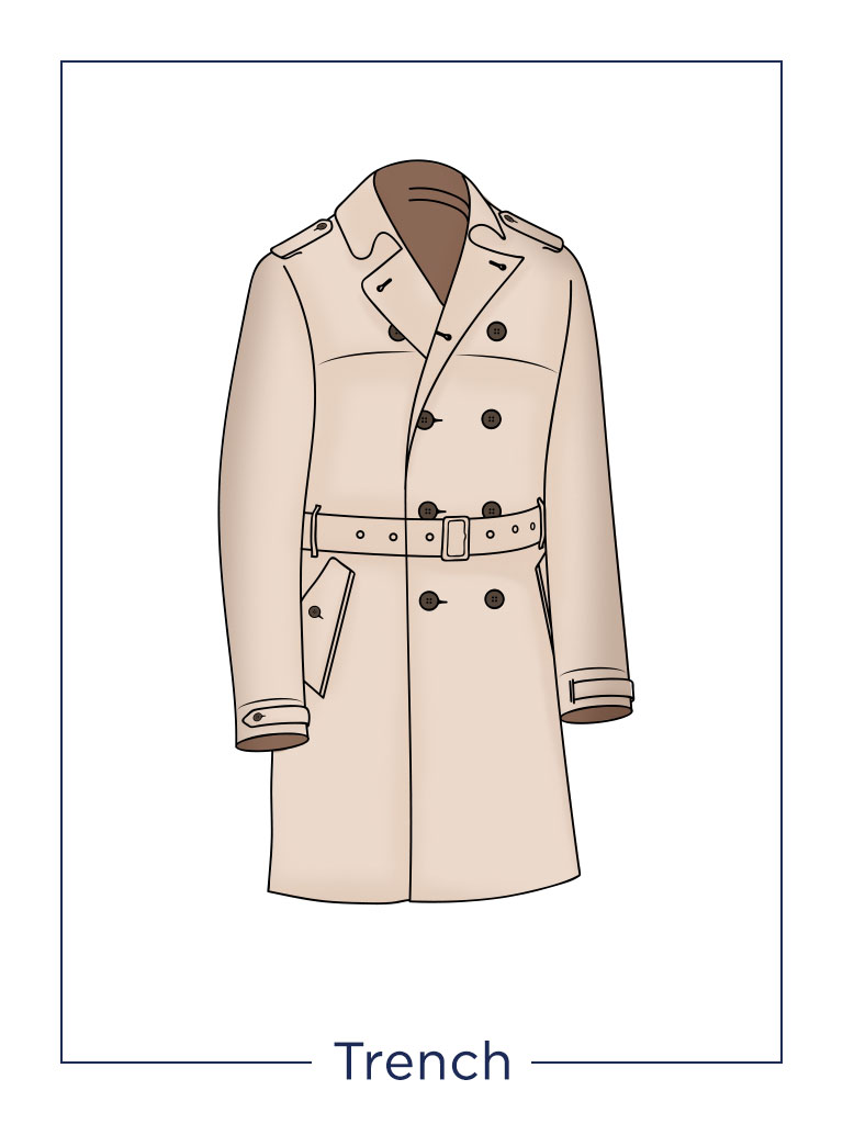Cappotto da uomo modello Trench