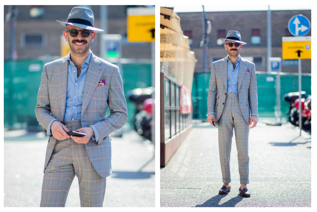 150's Grey Prince of Wales Lanieri Suit at Pitti Immagine Uomo 92 | Credits: @thestyleograph