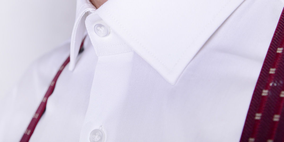 Detail of a custom shirt with a French placket