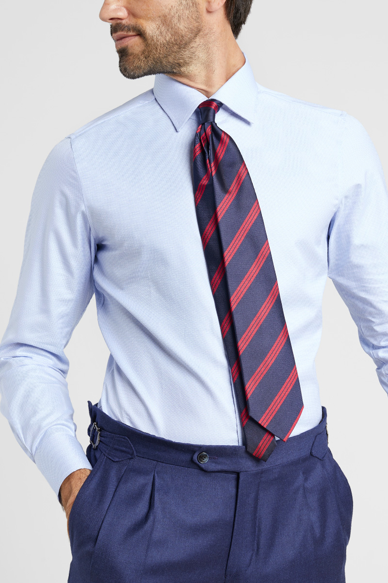 Formal handmade silk regimental tie by Lanieri