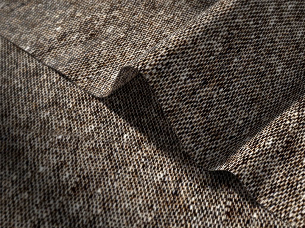 Tessuto tweed marrone beige